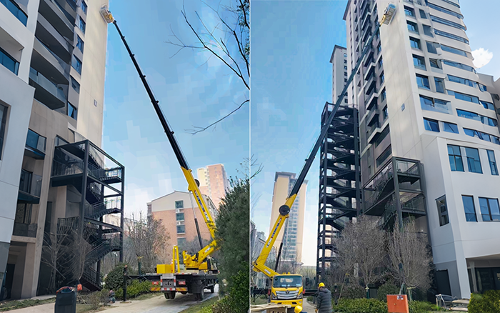 高樓施工遇 “攔路虎”？徐工 GKS45A 小飛臂 “精準(zhǔn)走位”